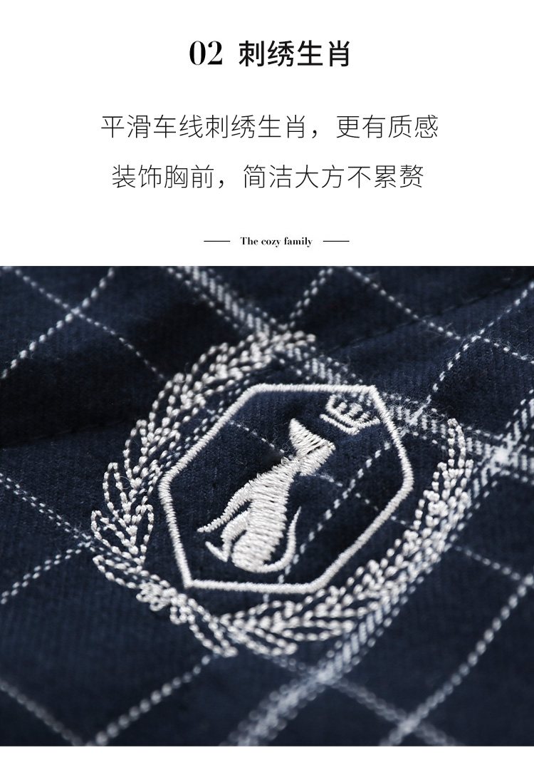 Bộ đồ ngủ bằng vải bông tiêu chuẩn của Mỹ nam mùa thu và mùa đông dày ba lớp cotton ấm áp kẻ sọc đơn giản phục vụ nhà pijama tiểu thư