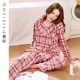 Bộ đồ ngủ cotton dài tay mùa thu và tiêu chuẩn mới của Mỹ phù hợp với phụ nữ có thể mặc đồ cotton mềm mại