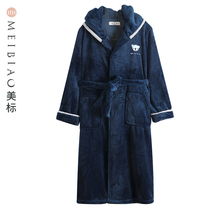 American standard coral velvet pajama suit womens autumn and winter mens velvet thickened warm cartoon flannel couple home clothes