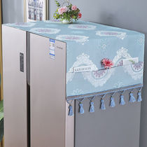 Luxury refrigerator cover cloth dustproof decorative cloth opposite door refrigerator laundry single double door hood lace multi-cover
