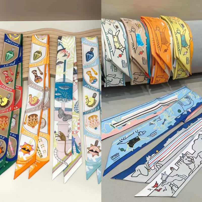 Suitable for Hermès Accessories, Silk Scarves for Hermès Bags, 100% Mulberry Silk, New for 2024 Suitable for Hermès Accessories, Silk Scarves for Hermès Bags, 100% Mulberry Silk, New for 2024