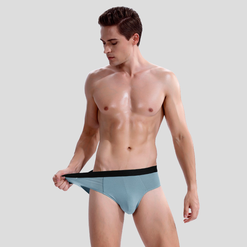 MEN2 Men's Panties U Convex Modal Fiber Solid Color Sport Breathable Stretch Comfort Sexy Mid-Rise Briefs