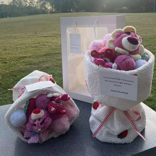 Кукла для друга, с медвежатами, букет, подарок на день рождения