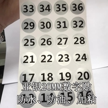 Mixue Bingcheng Fructose Machine Fruit Nectar Button Special Sticker Serial Number 1cm Matte Silver Round Waterproof Number