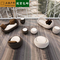 Outdoor Wine Cottage Residence Cottage Villa Outdoor Balcony Garden Open-air Circular Combination Furniture