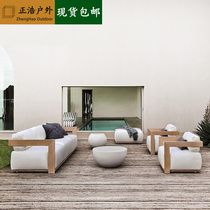 Outdoor Sofa Courtyard Leisure Villa Open Balcony Waterproof Sunscreen Designer Anti-corrosion Wood Furniture