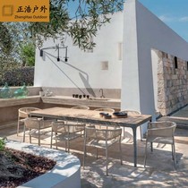 Outdoor tables and chairs combined open air courtyard leisure designer garden hotel template villa furniture