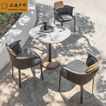 Outdoor tables and chairs combined courtyard waterproof vinechairThree pieces of cottage open-air and outdoor leisure solid wooden chairs