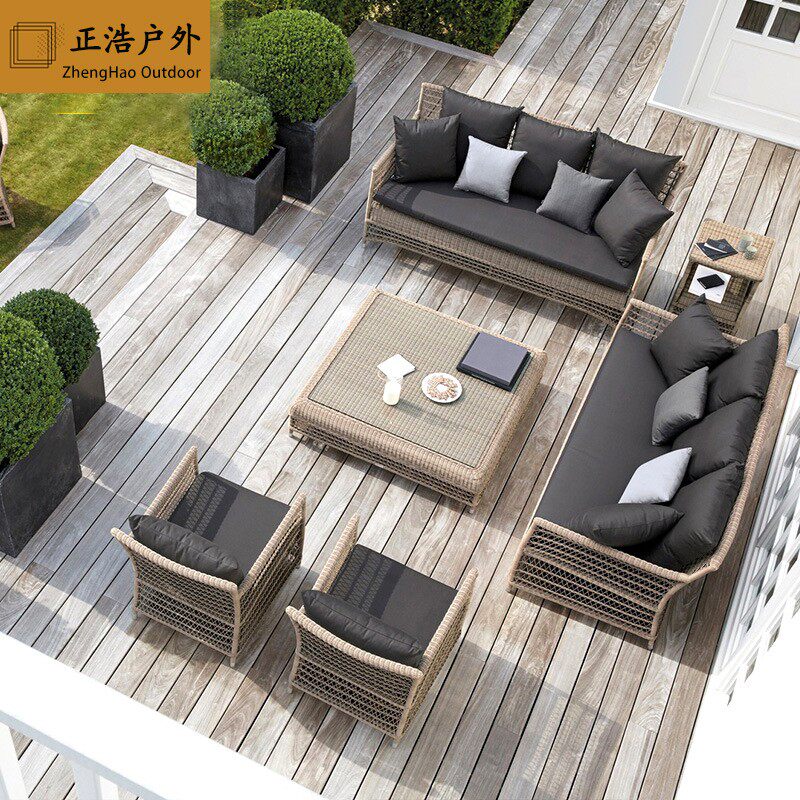 Outdoor Leisure Sofa Folk Rattan outdoor open-air Villa Courtyard Vine furniture Greenhouse Garden Vine Sofa