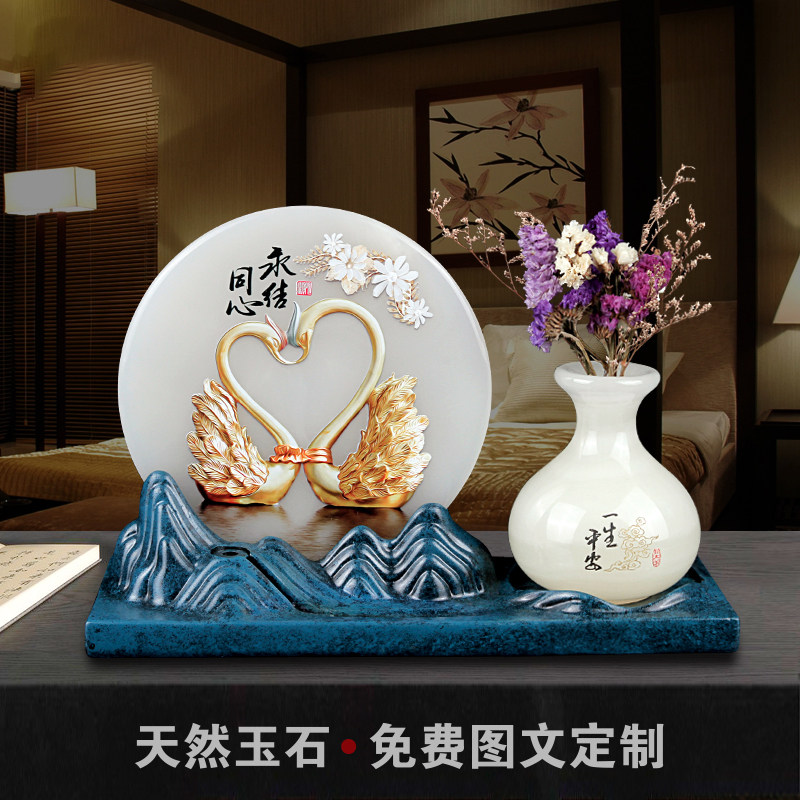 Wedding gifts for newlyweds high-end natural jade for friends and couples TV cabinet living room wedding decorations