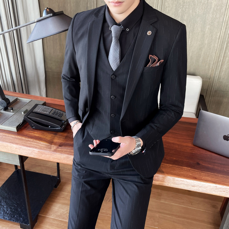 Men's casual suit suit Korean version trend slim business formal dress groom wedding dress high-end small suit men