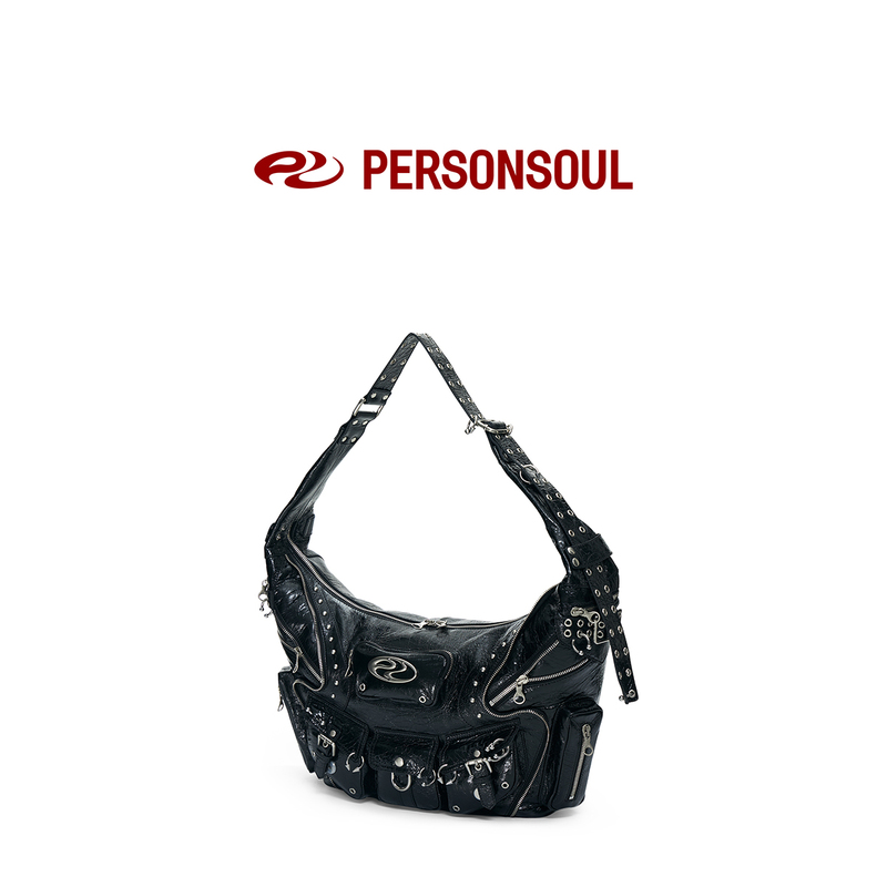 Personsoul* Soul Human Sheepskin (Light) Punk Hobo Bag Small Size Punksheepskinbag