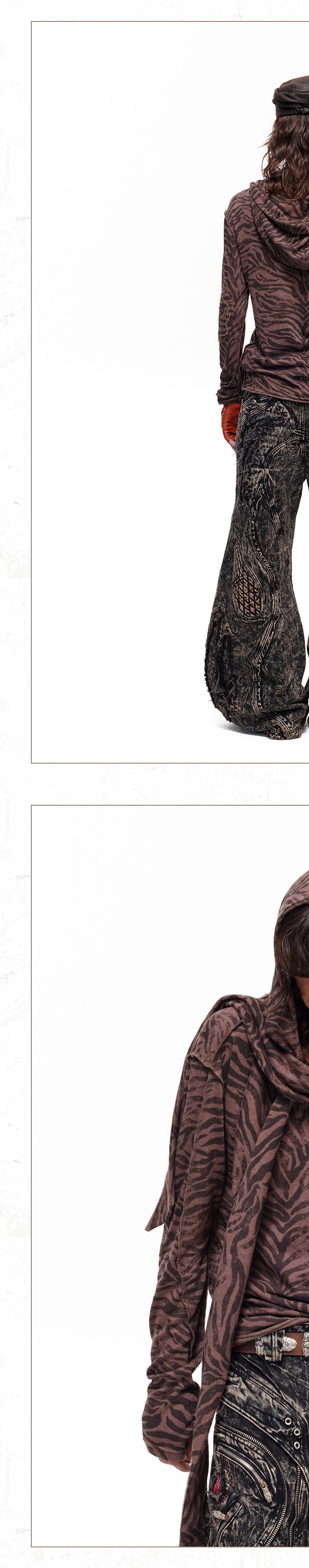 PERSONSOUL Wild Camo Zebra Print Hoodie