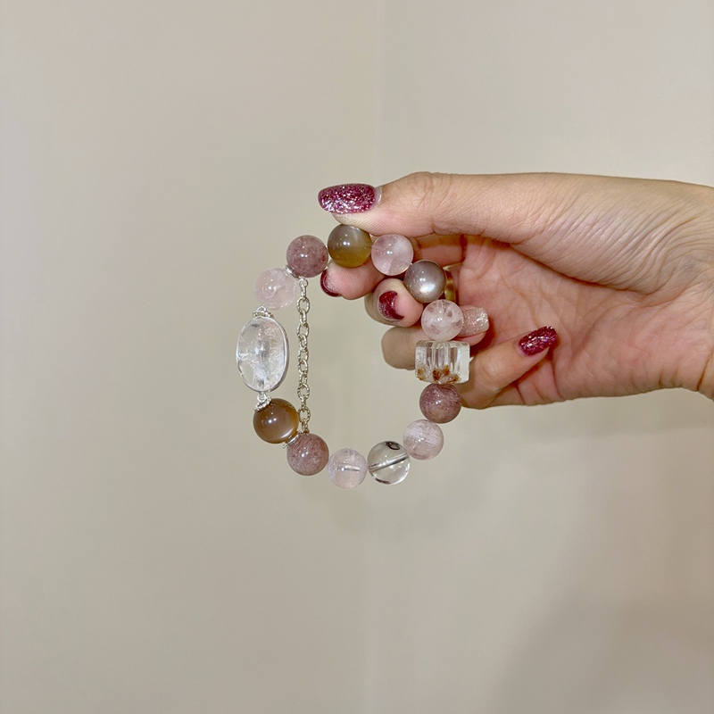 DIY Bracelet: Pink Snowflake Phantom + Pink White Crystal Cabochon + Pink Purple Thousand-Layer Phantom. No Returns or Exchanges DIY Bracelet: Pink Snowflake Phantom + Pink White Crystal Cabochon + Pink Purple Thousand-Layer Phantom. No Returns or Exchanges