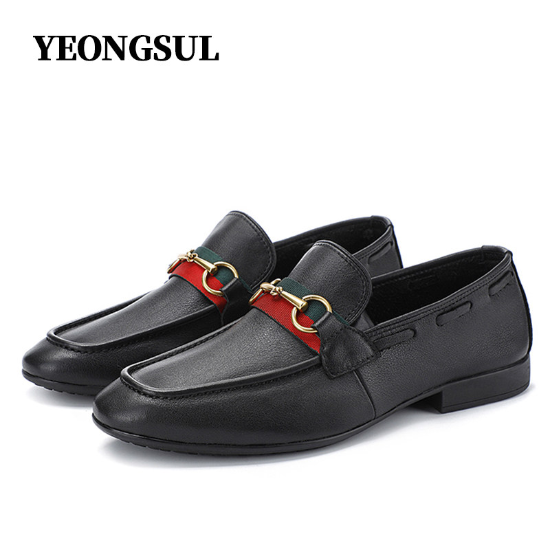 Single-layer leather without inner soft surface soft bottom beanie men's shoes leather casual breathable set of feet Lok Fu all-match one pedal men's