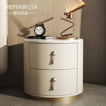 Round Bed Head Cabinet Brief About Modern Bedroom Small Bedside Cabinet Light Extravagant Advanced Rock Plate Full Solid Wood Cortical Lockers