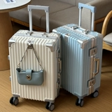 Кенгуру, универсальный прочный синий чемодан