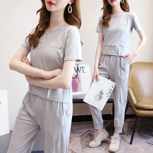 Модный черный летний комплект, штаны для отдыха, свободный крой, в западном стиле