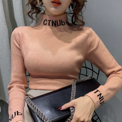 Бархатный приятный телу демисезонный удерживающий тепло флисовый лонгслив, высокий воротник, с вышивкой, облегающий крой