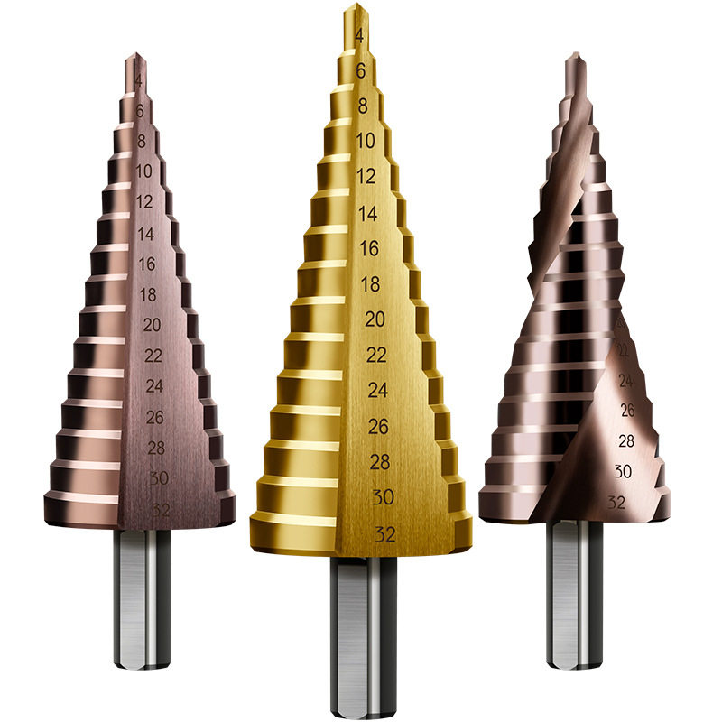 Pagoda drill stepped tower shaped step iron sheet steel sheet steel sheet aluminum alloy stainless steel metal drill hole reaming machine