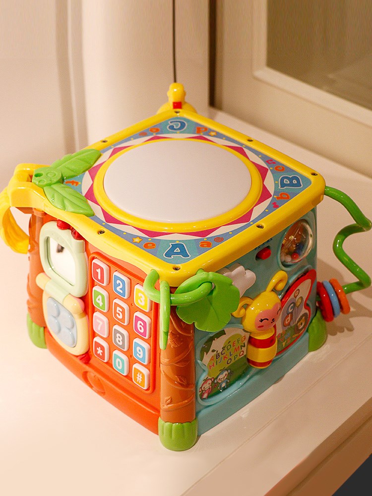 Valley Rain Hexahedron Puzzle Hand Beat Drum Baby Toys 0-1-year-old Children's Music clapping drums for 6-10 months-Taobao