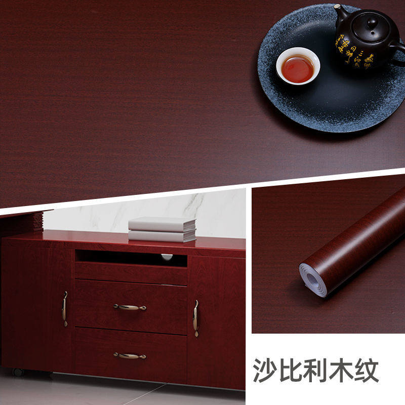 Thickened waterproof furniture Furniture Renovated Wood Grain Stickers Wallpaper Self-Adhesive Wallpaper Wardrobe Whole Cupboard Table Top Moisture Wallpaper