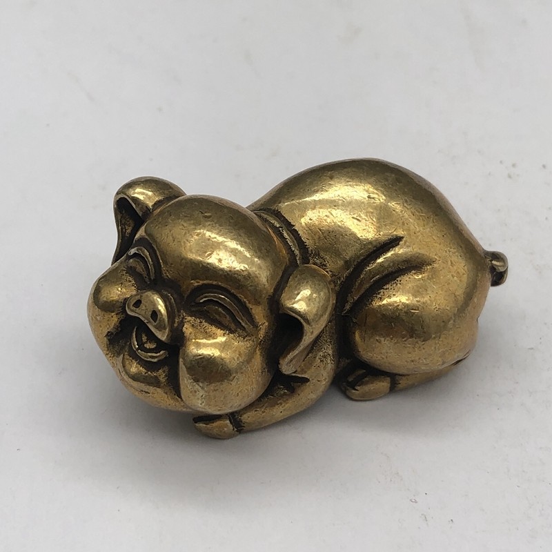 Antique Miscellaneous bronze solid copper pig pendants 12 zodiac pig desktop small ornaments handlebars
