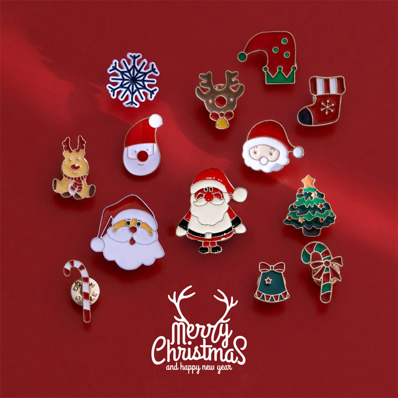 Christmas Lovely Days Ensemble Brooch Metal Badger Pins Accessories Cartoon Neckline Clothes Decorated With Small Perfumery Trinkets 