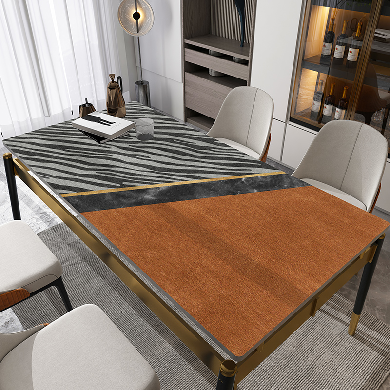 Modern light and luxurious household table cloth waterproof and greaseable scrub mesh red gig-proof and burn-free tea table mat