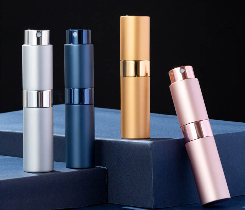 Rotary high-end removable perfume bottle spray bottle portable small bottle glass travel perfume bottle 8ML