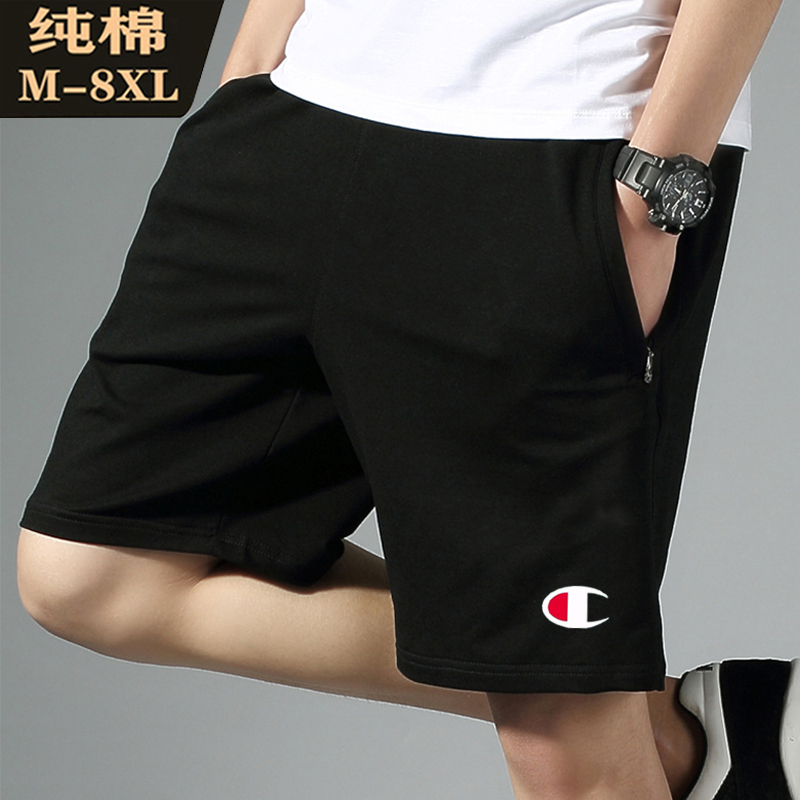 Men's Loose-Fitting Pure Cotton Casual Shorts, Plus Size for Big and Tall Individuals, Summer Thin Style for Outdoor Running, Five-Point Shorts
