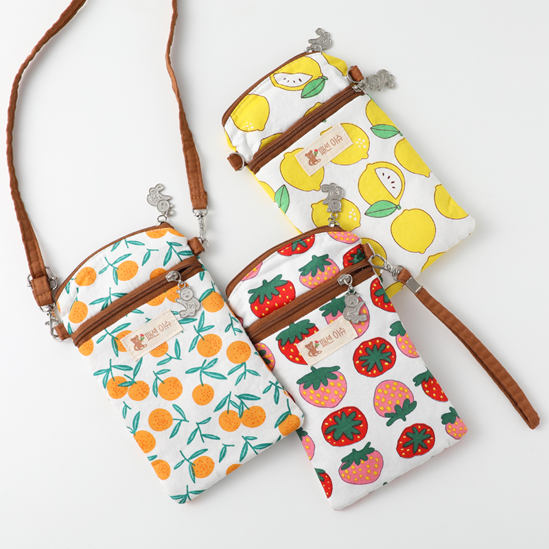 6 inch 6 5 inch hand carry messenger bag Apple 13 mobile phone bag diagonal female fabric cotton storage mobile phone bag