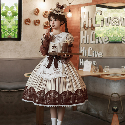 taobao agent [MERA's afternoon tea OP] Withpuji original design CLA embroidered apron skirt, full set of lolita