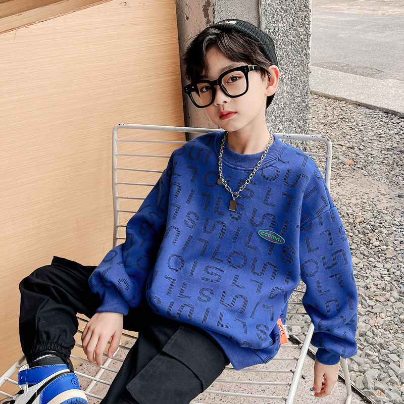 Children suit boy's clothing spring autumn clothing 2022 new boy long sleeve T-shirt CUHK Tong Shuai Handsome Autumn Clothing Tide T
