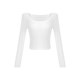 Sexy hot girl bottoming shirt women's spring and autumn design niche tight long-sleeved inner T-shirt backless short top