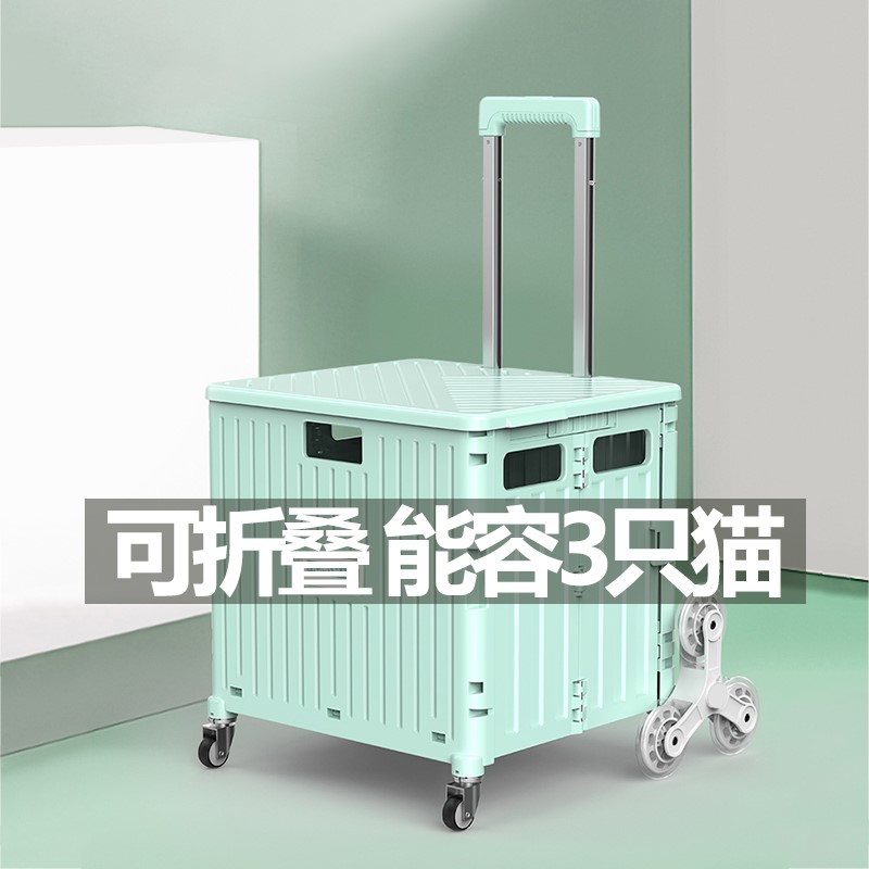 Cat Bag Out Portable Pull Lever Box Foldable Cage Dog Suitcase Large Capacity Pet Stroller Kitty Suitcase 