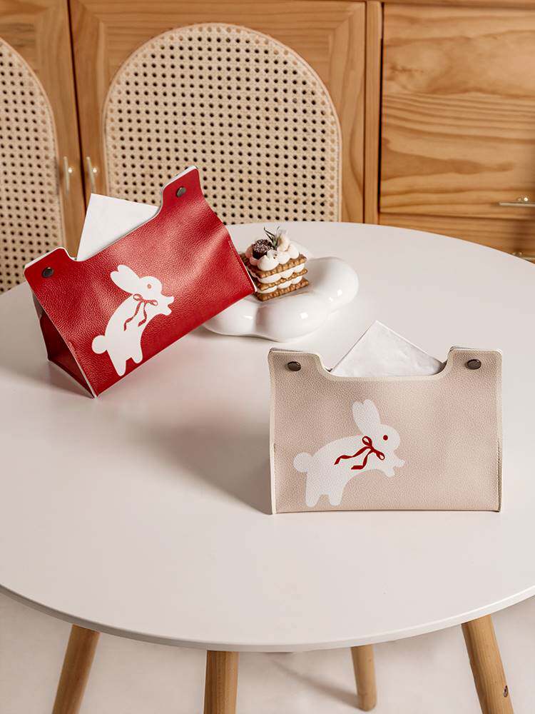 2023 Rabbit Year Pump Tissue Living Room Dining Room High - end New Year Pumps Car Toilet Car Toilet Box Leather Water Resistance