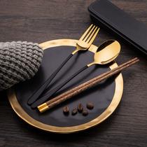 Japan MUJIE Spooks Set Wooden Collection Fork Box and Be a Three-Piece Set Student