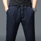 Мужские шелковые летние ультратонкие тонкие спортивные рабочие штаны, большой размер, оверсайз, свободный прямой крой