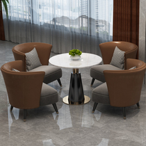 Sales office Department Negotiations area table and chairs modern light extravagant negotiation Reception marble small round table One table Four chair combination