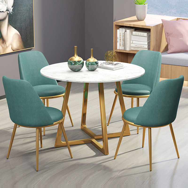 Nordic sample house exhibition center reception negotiation table and chair combination 4s shop modern minimalist marble dining table round table one table and four chairs