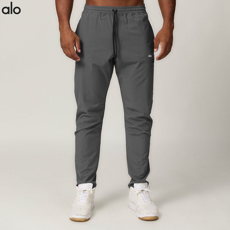 2026 New Model Alo European and American Style 369g Men's Breathable Quick-Dry Sports Pants for Running and Outdoor Activities Citywal