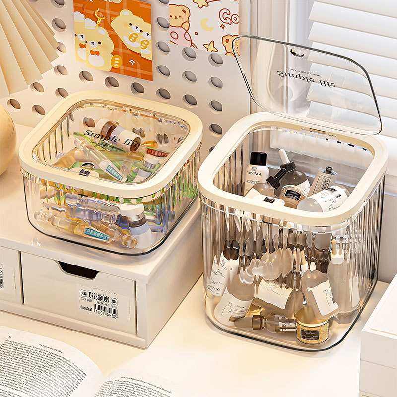 Japanese Selection of High-End Disposable Storage Boxes, Acrylic Transparent Desktop Organizer for Cosmetics and Skincare Samples