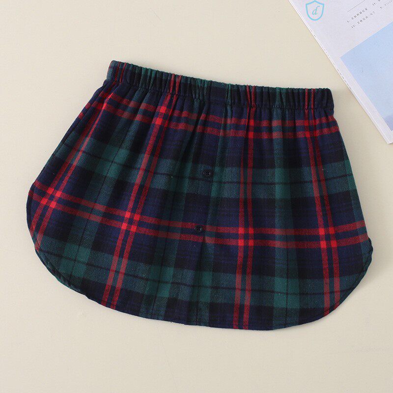 Pregnant women's fart curtain hem lengthened hip-covering artifact fart curtain hem shirt with leggings hip-covering short skirt plaid skirt