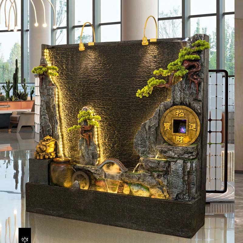 Water Curtain Wall, Rockery, Fountain, Flowing Water Screen, Partition, Outdoor Decoration, Garden, Courtyard Landscaping, Hotel, Company Large Ornaments