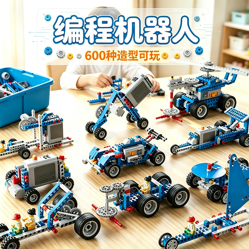 2026 Electric Programming Robot Building Blocks Science and Education 9686 Teaching Aids Graphical Assembly Toys for Boys High Intelligence