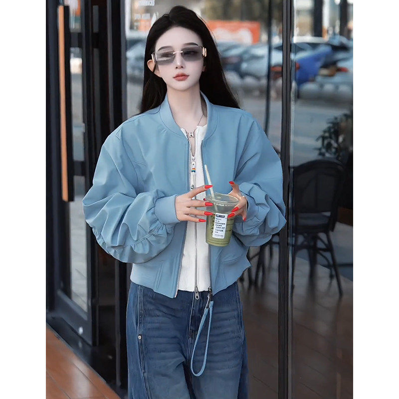 立领短外套女春季2026新款今年流行爆款小个子时尚机车夹克衫上衣