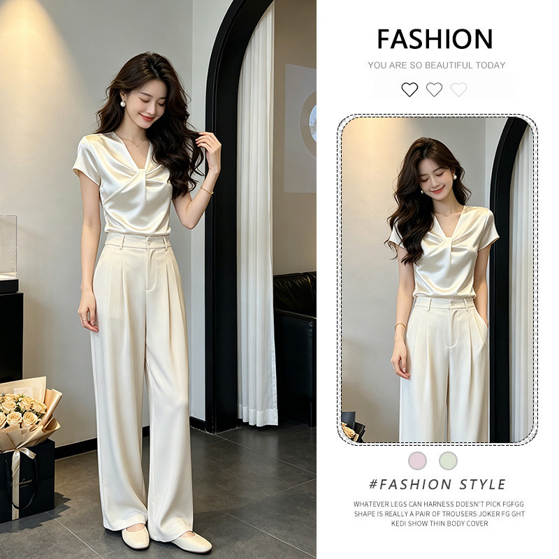 韩版气质通勤V领短袖T恤女2026夏季新款高级感时尚百搭小个子上衣