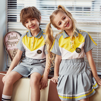 Kindergarten school uniform Summer suit Childrens summer suit Primary school class suit British college wind garden suit Sports clothes