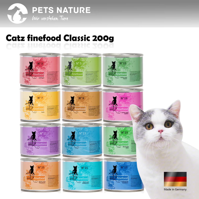 German Catz Classic Fresh Meat Grain-Free Main Food Cat Canned Food for Adult Cats and Kittens Nutritional Wet Food 200g